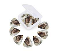 12 Pack Guitar Picks With Organizer Box Watercolor Of Hawk Bass Picks Thin, Medium & Heavy 3 Different Thickness Celluloid Plectrums For Electric Acoustic Guitars Ukulele Bass, Guitar Gifts