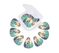 12 Pack Guitar Picks With Organizer Box White Dream Catcher Feather Bass Picks Thin, Medium & Heavy 3 Different Thickness Celluloid Plectrums For Electric Acoustic Guitars Ukulele Bass, Guitar Gifts