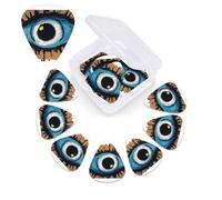 12 Pack Guitar Picks with Organizer Storage Box, 0.46mm, 0.71mm, 0.96mm Thin Medium Heavy Bass Plectrum, Evil Eye Guitar Picks for Acoustic Ukulele Guitar Accessories