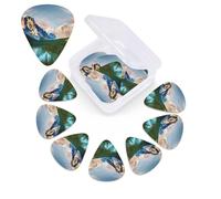 12 Pack Guitar Picks with Organizer Storage Box, 0.46mm, 0.71mm, 0.96mm Thin Medium Heavy Bass Plectrum, National Park Guitar Picks for Acoustic Ukulele Guitar Accessories