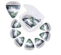12 Pack Guitar Picks with Organizer Storage Box, 0.46mm, 0.71mm, 0.96mm Thin Medium Heavy Bass Plectrum, Niagara Falls Guitar Picks for Acoustic Ukulele Guitar Accessories
