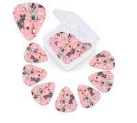 12 Pack Guitar Picks with Organizer Storage Box, 0.46mm, 0.71mm, 0.96mm Thin Medium Heavy Bass Plectrum, Schnauzer Guitar Picks for Acoustic Ukulele Guitar Accessories