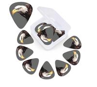 12 Pack Guitar Picks with Organizer Storage Box, 0.46mm, 0.71mm, 0.96mm Thin Medium Heavy Bass Plectrum, Eagle Guitar Picks for Acoustic Ukulele Guitar Accessories