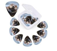 12 Pack Guitar Picks with Organizer Storage Box, 0.46mm, 0.71mm, 0.96mm Thin Medium Heavy Bass Plectrum, Lazy and Relaxing Otter Guitar Picks for Acoustic Ukulele Guitar Accessories