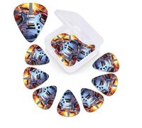 12 Pack Guitar Picks with Organizer Storage Box, 0.46mm, 0.71mm, 0.96mm Thin Medium Heavy Bass Plectrum, Magic Electric Guitar Music Guitar Picks for Acoustic Ukulele Guitar Accessories