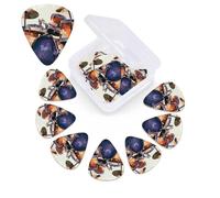 12 Pack Guitar Picks with Organizer Storage Box, 0.46mm, 0.71mm, 0.96mm Thin Medium Heavy Bass Plectrum, Jazz Drum Guitar Picks for Acoustic Ukulele Guitar Accessories