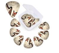 12 Pack Guitar Picks with Organizer Storage Box, 0.46mm, 0.71mm, 0.96mm Thin Medium Heavy Bass Plectrum, Music Background Butterfly Guitar Picks for Acoustic Ukulele Guitar Accessories