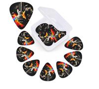 12 Pack Guitar Picks with Organizer Storage Box, 0.46mm, 0.71mm, 0.96mm Thin Medium Heavy Bass Plectrum, Rock Music Guitar Picks for Acoustic Ukulele Guitar Accessories