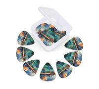 12 Pack Guitar Picks with Organizer Storage Box 3 Different Thickness Beautiful view of the sea Guitar Picks Plectrums for Bass Electric Acoustic Christmas Gifts Includes 0.46mm, 0.71mm, 0.96mm