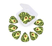 12 Pack Guitar Picks with Organizer Storage Box 3 Different Thickness Cartoon and playful avocado Guitar Picks Plectrums for Bass Electric Acoustic Christmas Gifts Includes 0.46mm, 0.71mm, 0.96mm