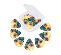 12 Pack Guitar Picks with Organizer Storage Box 3 Different Thickness Dandelion DIY Drawing Paint Guitar Picks Plectrums for Bass Electric Acoustic Christmas Gifts Includes 0.46mm, 0.71mm, 0.96mm