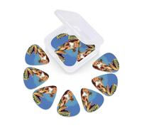 12 Pack Guitar Picks with Organizer Storage Box 3 Different Thickness Dinosaur playing guitar Guitar Picks Plectrums for Bass Electric Acoustic Christmas Gifts Includes 0.46mm, 0.71mm, 0.96mm