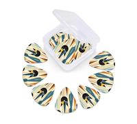 12 Pack Guitar Picks with Organizer Storage Box 3 Different Thickness Mid-Century Modern Art Cat Guitar Picks Plectrums for Bass Electric Acoustic Christmas Gifts Includes 0.46mm, 0.71mm, 0.96mm