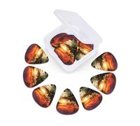 12 Pack Guitar Picks with Organizer Storage Box 3 Different Thickness Mysterious tropical style Guitar Picks Plectrums for Bass Electric Acoustic Christmas Gifts Includes 0.46mm, 0.71mm, 0.96mm