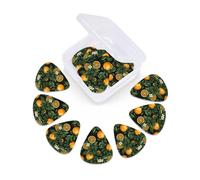 12 Pack Guitar Picks with Organizer Storage Box 3 Different Thickness Oranges and leaves Guitar Picks Plectrums for Bass Electric Acoustic Christmas Gifts Includes 0.46mm, 0.71mm, 0.96mm