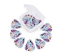 12 Pack Guitar Picks with Organizer Storage Box 3 Different Thickness Purple and Blue Spots Guitar Picks Plectrums for Bass Electric Acoustic Christmas Gifts Includes 0.46mm, 0.71mm, 0.96mm