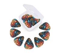 12 Pack Guitar Picks with Organizer Storage Box 3 Different Thickness Raised Jigsaw Puzzle Guitar Picks Plectrums for Bass Electric Acoustic Christmas Gifts Includes 0.46mm, 0.71mm, 0.96mm