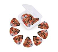12 Pack Guitar Picks with Organizer Storage Box 3 Different Thickness Red Dragonfly Guitar Picks Plectrums for Bass Electric Acoustic Christmas Gifts Includes 0.46mm, 0.71mm, 0.96mm