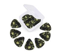 12 Pack Guitar Picks with Organizer Storage Box 3 Different Thickness Skull camouflage pattern Guitar Picks Plectrums for Bass Electric Acoustic Christmas Gifts Includes 0.46mm, 0.71mm, 0.96mm