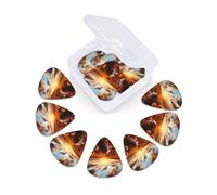 12 Pack Guitar Picks with Organizer Storage Box 3 Different Thickness Sunset over sunflower field Guitar Picks Plectrums for Bass Electric Acoustic Christmas Gifts Includes 0.46mm, 0.71mm, 0.96mm