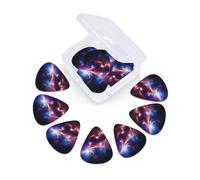 12 Pack Guitar Picks with Organizer Storage Box 3 Different Thickness Universe Starry Stars Guitar Picks Plectrums for Bass Electric Acoustic Christmas Gifts Includes 0.46mm, 0.71mm, 0.96mm