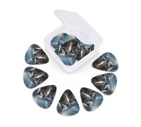 12 Pack Guitar Picks with Organizer Storage Box 3 Different Thickness Wolf in Winter Guitar Picks Plectrums for Bass Electric Acoustic Christmas Gifts Includes 0.46mm, 0.71mm, 0.96mm