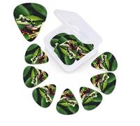 12 Pack Guitar Picks with Organizer Storage Box,Thin, Medium & Heavy 3 Different Thickness Guitar Pick Animal Frog Green Leaf Leaves Bass Plectrums for Ukulele Acoustic Guitar Accessories