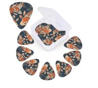 12 Pack Guitar Picks with Organizer Storage Box,Thin, Medium & Heavy 3 Different Thickness Guitar Pick Orange and Koi Fish Bass Plectrums for Ukulele Acoustic Guitar Accessories