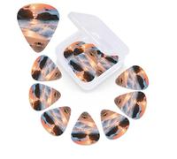 12 Pack Guitar Picks with Organizer Storage Box,Thin, Medium & Heavy 3 Different Thickness Guitar Pick Sea Beach Sunset Bass Plectrums for Ukulele Acoustic Guitar Accessories