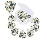 12 Pack Guitar Picks with Organizer Storage Box,Thin, Medium & Heavy 3 Different Thickness Guitar Pick White Cherry Blossoms Bass Plectrums for Ukulele Acoustic Guitar Accessories