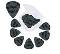 12 Pack Guitar Picks with Organizer Storage Box,Thin, Medium & Heavy 3 Different Thickness Guitar Pick Bat pattern Bass Plectrums for Ukulele Acoustic Guitar Accessories