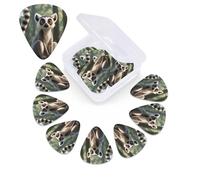 12 Pack Guitar Picks with Organizer Storage Box,Thin, Medium & Heavy 3 Different Thickness Guitar Pick Lemurs in the jungle Bass Plectrums for Ukulele Acoustic Guitar Accessories