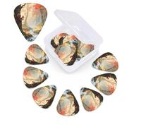 12 Pack Guitar Picks with Organizer Storage Box,Thin, Medium & Heavy 3 Different Thickness Guitar Pick Red - Leaf Forest Cr ass Plectrums for Ukulele Acoustic Guitar Accessories