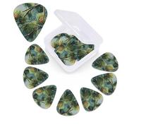 12 Pack Guitar Picks with Organizer Storage Box,Thin, Medium & Heavy 3 Different Thickness Guitar Pick Pine Tree Raindrops Bass Plectrums for Ukulele Acoustic Guitar Accessories