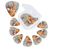 12 Pack Guitar Picks with Organizer Storage Box,Thin, Medium & Heavy 3 Different Thickness Guitar Pick Nautical Coral Seashells Bass Plectrums for Ukulele Acoustic Guitar Accessories