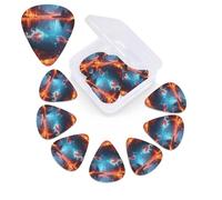 12 Pack Guitar Picks with Organizer Storage Box,Thin, Medium & Heavy 3 Different Thickness Guitar Pick Magic Lava Lake Bass Plectrums for Ukulele Acoustic Guitar Accessories