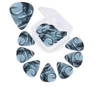 12 Pack Guitar Picks with Organizer Storage Box,Thin, Medium & Heavy 3 Different Thickness Guitar Pick Snake on crystal pillar Bass Plectrums for Ukulele Acoustic Guitar Accessories