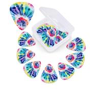 12 Pack Guitar Picks with Organizer Storage Box,Thin, Medium & Heavy 3 Different Thickness Guitar Pick Beautiful World Rainbow Tribe Bass Plectrums for Ukulele Acoustic Guitar Accessories