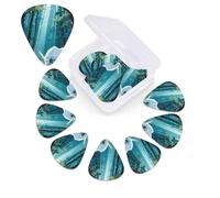 12 Pack Guitar Picks with Organizer Storage Box,Thin, Medium & Heavy 3 Different Thickness Guitar Pick Unicorn in the Ancient Forest Bass Plectrums for Ukulele Acoustic Guitar Accessories