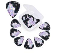 12 Pack Guitar Picks with Organizer Storage Box,Thin, Medium & Heavy 3 Different Thickness Guitar Pick Abstract Art Graffiti Bass Plectrums for Ukulele Acoustic Guitar Accessories
