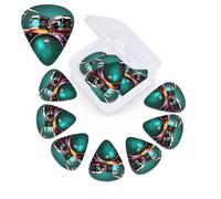 12 Pack Guitar Picks with Organizer Storage Box,Thin, Medium & Heavy 3 Different Thickness Guitar Pick Cool Drum Set Bass Plectrums for Ukulele Acoustic Guitar Accessories