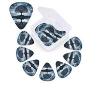 12 Pack Guitar Picks with Organizer Storage Box,Thin, Medium & Heavy 3 Different Thickness Guitar Pick Reflection Bass Plectrums for Ukulele Acoustic Guitar Accessories