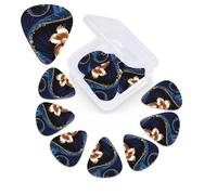 12 Pack Guitar Picks with Organizer Storage Box,Thin, Medium & Heavy 3 Different Thickness Guitar Pick Elegant blue and black Bass Plectrums for Ukulele Acoustic Guitar Accessories