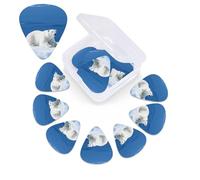 12 Pack Guitar Picks with Organizer Storage Box,Thin, Medium & Heavy 3 Different Thickness Guitar Pick White Polar Bear on Ice Bass Plectrums for Ukulele Acoustic Guitar Accessories