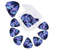 12 Pack Guitar Picks with Organizer Storage Box,Thin, Medium & Heavy 3 Different Thickness Guitar Pick Two Blue Fish Bass Plectrums for Ukulele Acoustic Guitar Accessories