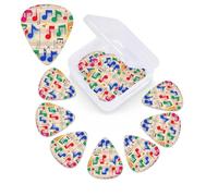 12 Pack Guitar Picks with Organizer Storage Box,Thin, Medium & Heavy 3 Different Thickness Guitar Pick Colorful Musical Notes Bass Plectrums for Ukulele Acoustic Guitar Accessories