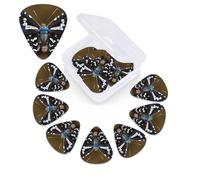 12 Pack Guitar Picks with Organizer Storage Box,Thin, Medium & Heavy 3 Different Thickness Guitar Pick Beautiful moth wings Bass Plectrums for Ukulele Acoustic Guitar Accessories