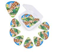 12 Pack Guitar Picks with Organizer Storage Box,Thin, Medium & Heavy 3 Different Thickness Guitar Pick Masai Giraffe Bass Plectrums for Ukulele Acoustic Guitar Accessories