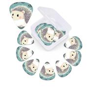 12 Pack Guitar Picks with Organizer Storage Box,Thin, Medium & Heavy 3 Different Thickness Guitar Pick Cute cartoon hedgehog Bass Plectrums for Ukulele Acoustic Guitar Accessories