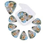 12 Pack Guitar Picks with Organizer Storage Box,Thin, Medium & Heavy 3 Different Thickness Guitar Pick Stream Water Flower Fairy Bass Plectrums for Ukulele Acoustic Guitar Accessories